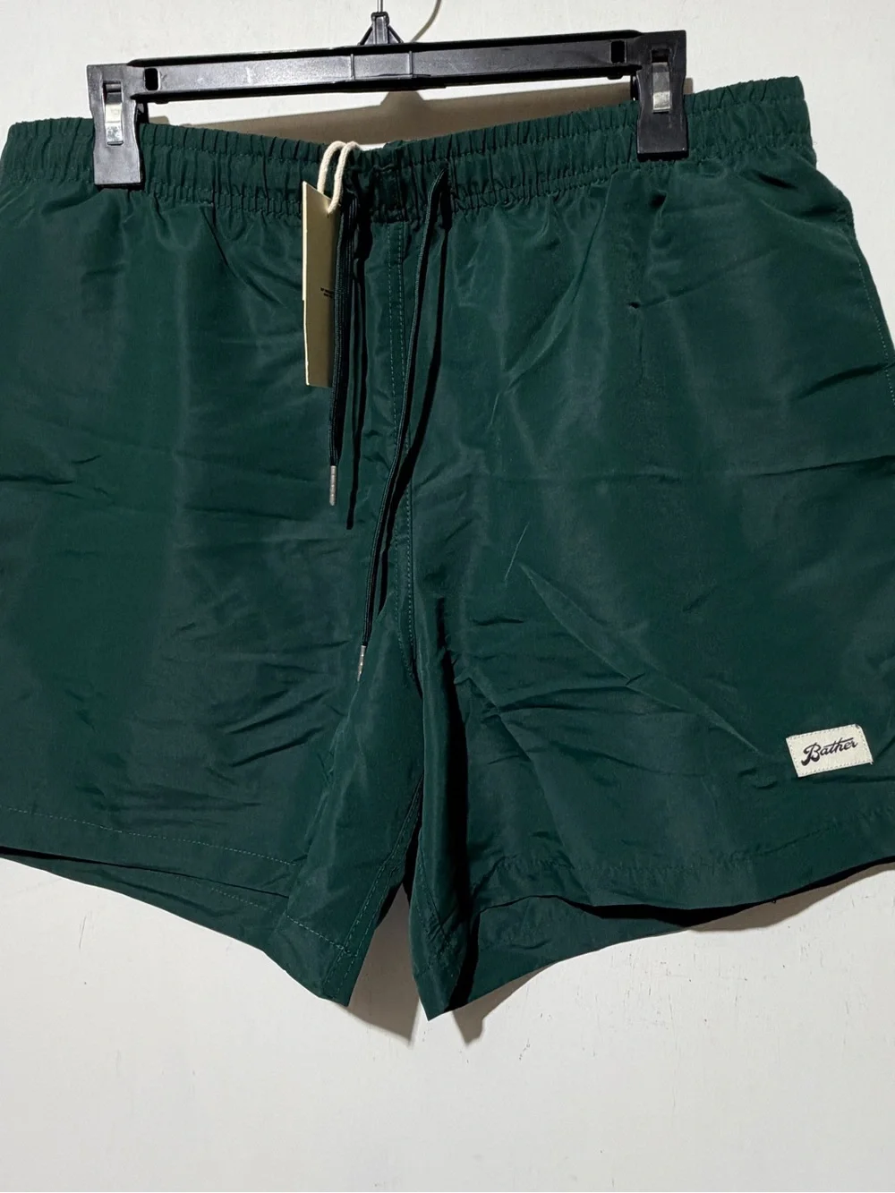 NWT Bather Solid Pine Green Classic Swim Trunks Size Large (L/G)